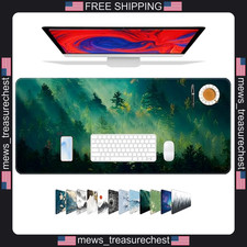 Large Gaming Mouse Pad 31.5x11.8 Inches Non-Slip Rubber Surface Green Forest picture