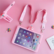 Cute kids Apple iPad 10.2 silicon case w/strap. Brand New. Pink unicorn design. picture