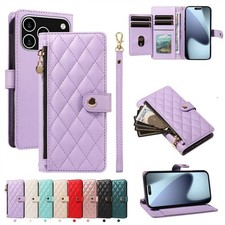 Zip Leather Grid Wallet Leather Cover Case for Oppo Realme 16 15 14 11 12 GT6 picture