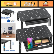 2 Pack Monitor Stand Riser with Drawer, 3 Height Adjustable picture