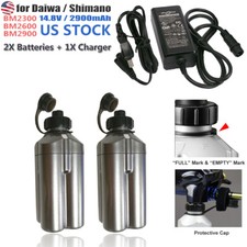 2Pcs for Daiwa Electric Reel Battery Tanacom 750 BM2300 BM2600 BM2900 + Charger  picture