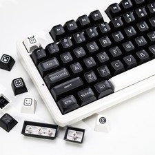 WOB PBT Double Shot Keycap Set,160 Keys Black and White Custom Key Caps Similar picture