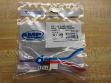 Cat 5E SL Series Jack 8-Position Gray 1375191-4 AMP RJ45, T568A/B - LOT OF 8 picture