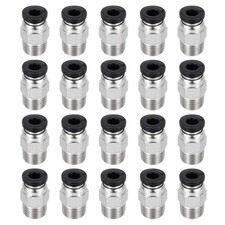 20 Pcs Pneumatic Fitting PC4-M10 Push to Connect Pneumatic Tube Fittings Black picture