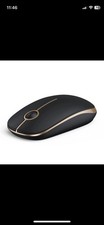 VssoPlor 2.4G Wireless Mouse Black Gold Silent Slim USB Optical Mouse NEW picture