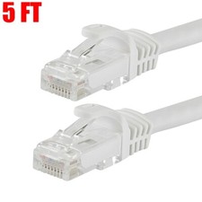 5FT CAT5e RJ45 Ethernet LAN Network Patch Cable UTP Copper Wire 24AWG White picture