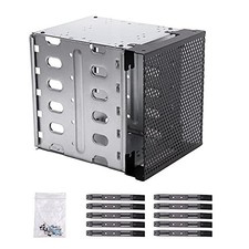 5 Bay 3.5in Hard Drive Cage Rack 5.25in SATA HDD Adapter Bracket Fan Mount picture