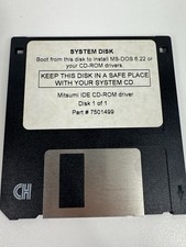 Mitsumi IDE CD-ROM Driver System Disk MS-DOS 6.22 Boot Floppy Disk Part 7501499 picture