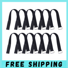 12 Pcs 18x1 Inch Adjustable Hook and Loop Fastening Nylon Strap with Buckle picture