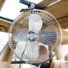 CYDZSW Car 12v Clip Fan,12 Volt DC 10 inch Large 360° 10inch, Silver picture