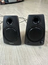 2 Logitech Z130 Compact 2.0 Stereo Speakers Power Adapter Tested Work Great picture