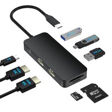 USB C Docking Station Dual Monitor for Dell/HP/Mac Laptop, Dual HDMI Adapter ... picture