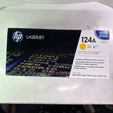 HP 124A (Q6002A) Yellow Original LaserJet Toner Cartridge — NEW SEALED picture