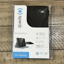 NEW Speck Balance Folio Case for TCL Tab 8 SE Black Protective Cover 4614S picture