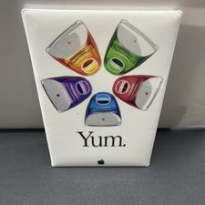 Vintage Apple iMAC Fruit colored Computer Yum Colorful Pin Badge Promo picture