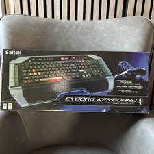 saitek cyborg Keyboard  Tri-color Backlighting Cyborg Keys Vintage New picture