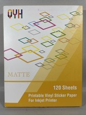Premium Printable Vinyl for Inkjet Printer-120 Matte Waterproof Sticker Paper... picture
