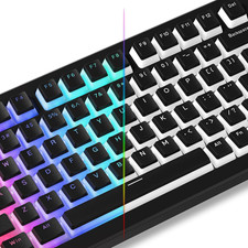 Pudding Keycaps, Black PBT Shine through Keycaps | 60 65 75 100 Percent 130 Keys picture