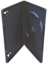100-Pak Single 14mm PREMIUM Machine-Grade Black DVD Boxes picture