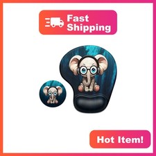 ITNRSIIET Ergonomic Mouse Pad Coaster Set Pretty Elephant picture
