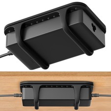 ELETIUO Universal Silicone Laptop Charger Holder,Under Desk Power Brick Black  picture