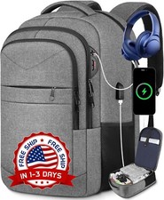 Mochilas Escolares Color Gris Para Adolescentes Hombre Moda Laptop Escuela NUEVO picture
