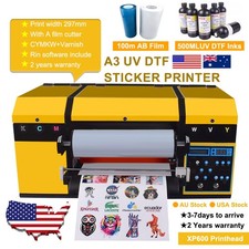 A3 UV DTF Printer Laminating Machine 2pcs XP600 head for AB Film Sticker printer picture