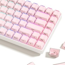 113 PCS Pink Jelly Lusterfly Side Print OEM Fits 61/68/84/87/98/100 Keys picture