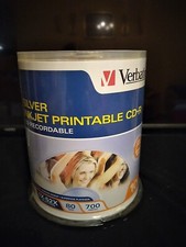 Verbatim CD-R 52x 700MB Silver Inkjet Printable 100/Spindle Brand New & Sealed picture