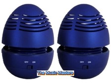 2 Pack Egg Shape Stereo Audio Tumbler SPEAKER Rechargeable USB 3.5mm Wired Blue picture