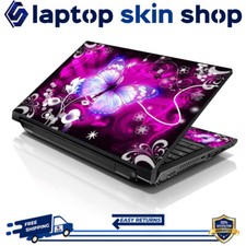 Laptop Skin Sticker Notebook Decal Cover Purple Butterfly for Dell Apple 17-19 picture