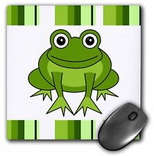 3dRose Cute Happy Green Frog with Stripes MousePad picture