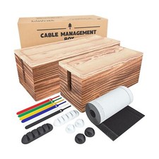 NATURE SUPPLIES | Wood Cable Management Box Dark Brown [Set of Two] Large & M... picture