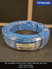 GenSPEED® 10 MTP™ Mosaic Twisted Pair Category 6A CMR RISER Cable Blue - 242Ft picture