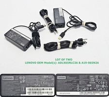 LOT OF (2) OEM Lenovo 20V 3.25A 65W Charger AC Adapter ADLX65NLC3A A19-065N2A picture