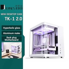 TK-1 2.0 Curved Glass Mini ITX Micro ATX PC Case Aluminum ATX PSU 240 AIO picture