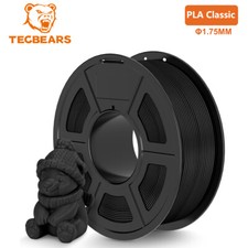 TECBEARS PLA 3D Printer Filament 600mm/s PLA Classic Filament 1.75mm 1KG Black picture