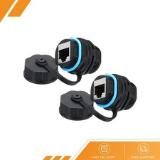 2Pack RJ45 Panel Mount Coupler, Bulkhead Ethernet Connector Blue picture