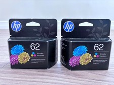 Genuine HP 62 Tri-Color Ink Cartridges 2 Pack 165 pages Original Exp 12/27 picture