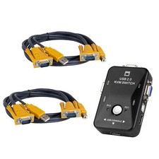 KVM Switch 2 Port VGA USB for PC Server Monitor Mouse Keyboard Share Selector picture