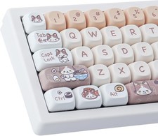 PBT Keycaps 143 Keys Cute Kitty-cat Dye-Sub MOA Profile Custom Keycap Set picture