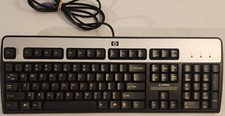 Genuine HP 9109 WIN(DOM) PS/2 Wired Keyboard 434820-001 (Black & Silver) Tested picture