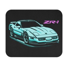 C4 Corvette ZR-1 Mouse Pad – Miami Vice Neon Retro Car Desk Mat picture