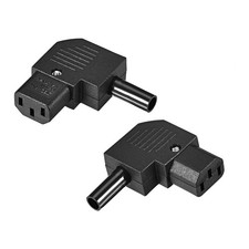 2Pcs AC110-250V 10A Female IEC320 C13 Power Socket Adapter Connector Right Angle picture