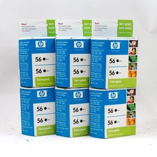 [LOT OF 6] HP 56 Black Ink Cartridges 2 In Box - C9319FN - Exp 03/2012 picture