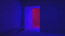 Landscape 3d abstract blender architecture blue light Custom Gaming Mat Desk picture
