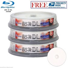 30 Pack SmartBuy Blu-ray BD-R DL Dual Layer 6X 50GB Inkjet Printable Record Disc picture