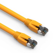 20 Pack of 2Ft CAT8 S/FTP Ethernet Network Cable Yellow 24AWG picture