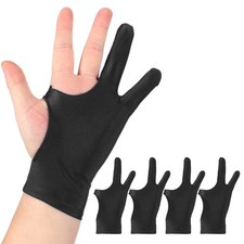 4pcs Artist Drawing Glove S Size Two Finger Graphics Painting Glove Black picture