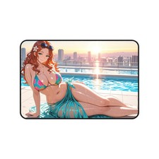 Poolside Daydream Summer Anime Desk Mat Pinup Art Gaming Mouse Pad XL picture